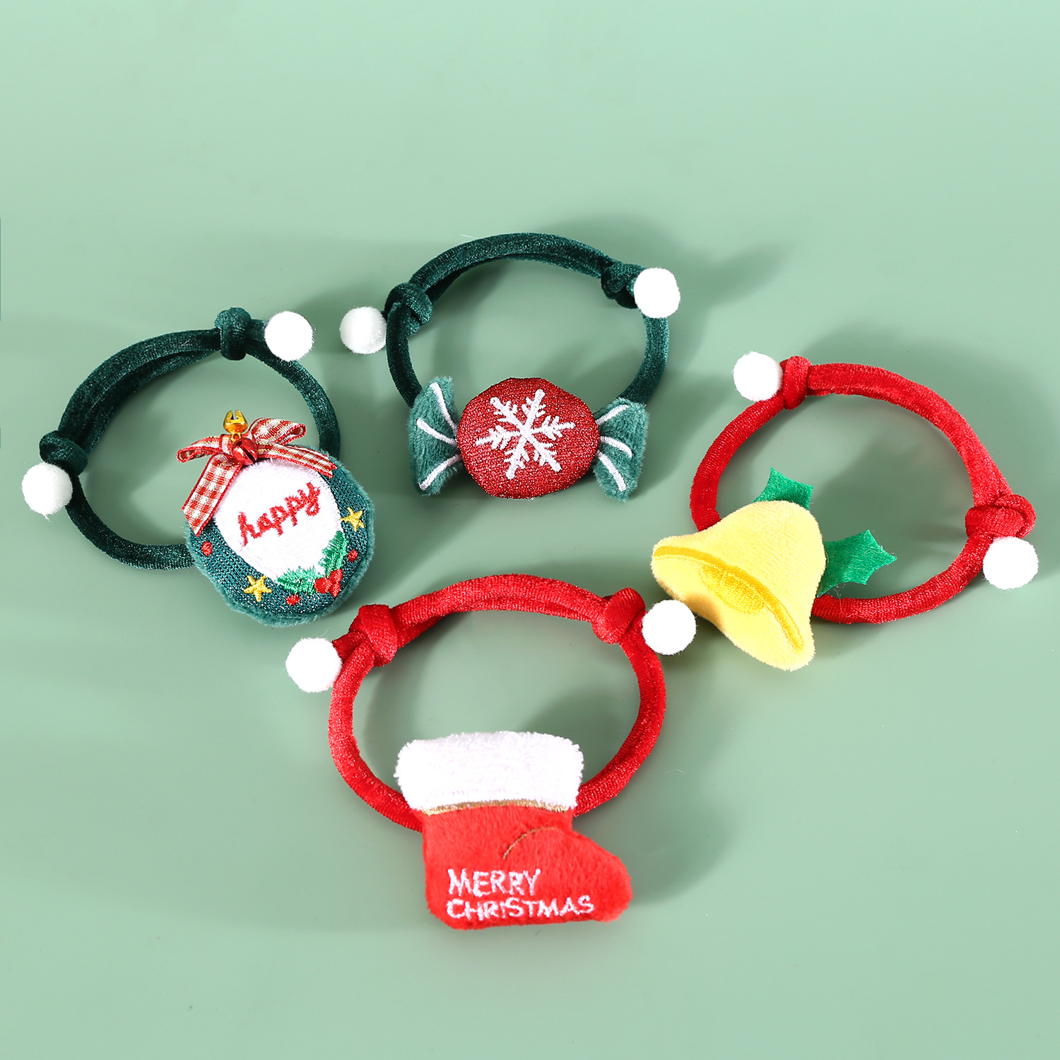 2024 mascotas collar de Navidad de terciopelo rojo y verde cuerda ajustable de peluche de Navidad guirnaldas de dulces gatos perros conejos