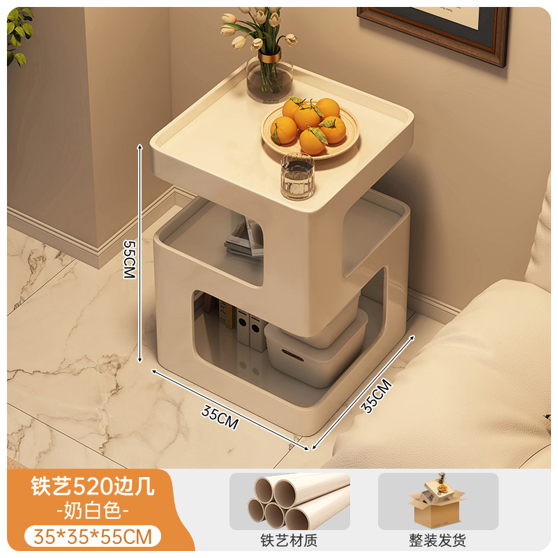 Sofá de lado gabinete simple meseta de té creativa con lámpara sala de estar estante doméstico mesa pequeña