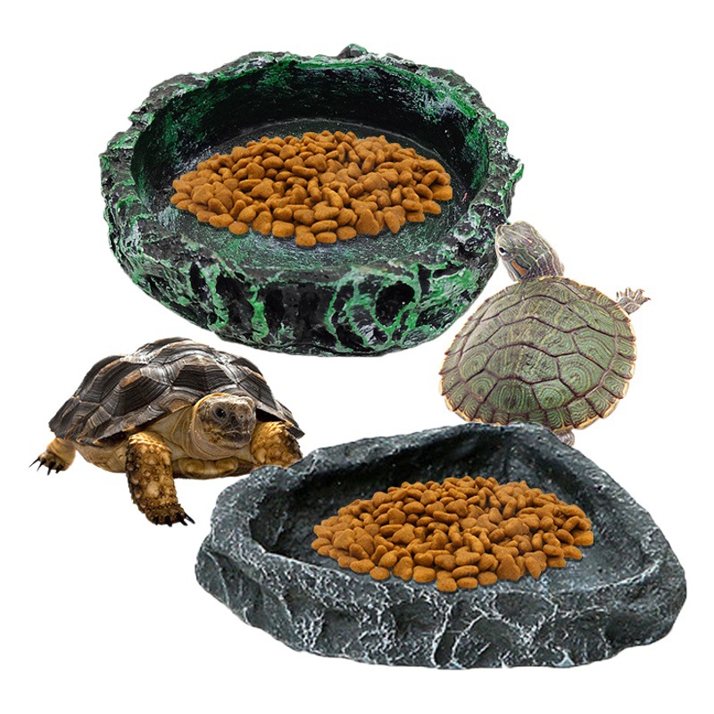 Crawler caja de comida tazón de fuente de bebida plato de tortuga lagarto serpiente y otros reptiles alimentador artesanías de resina