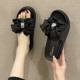 High-end bowknot sandals women's outdoor summer Online popular fashion platform cake heel thick-soled high-rise non-slip beach shoes
