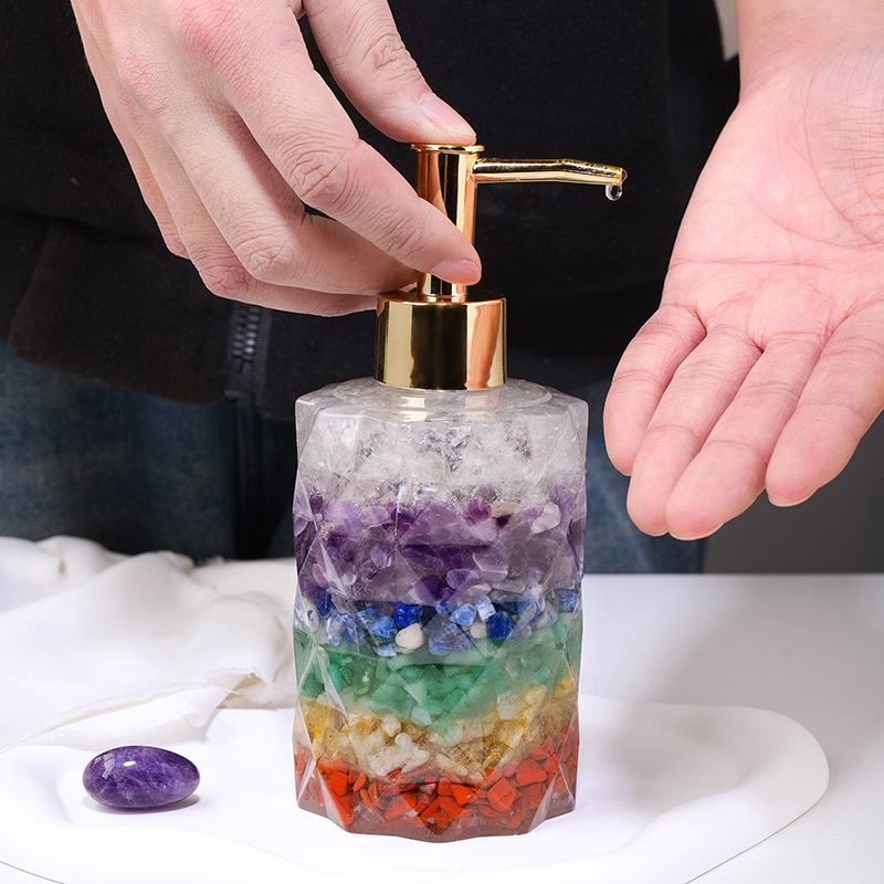 Natural crystal gravel cosmetics sub-bottle creative press lotion sub-packaging empty bottle hand sanitizer shower gel bottle Natural crystal gravel cosmetics sub-bottle creative press lotion sub-packaging empty bottle hand sanitizer shower gel bottle