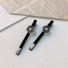 小香风山茶花东大门新款边夹细款鸭嘴夹丝绒刘海夹后脑勺碎发夹女