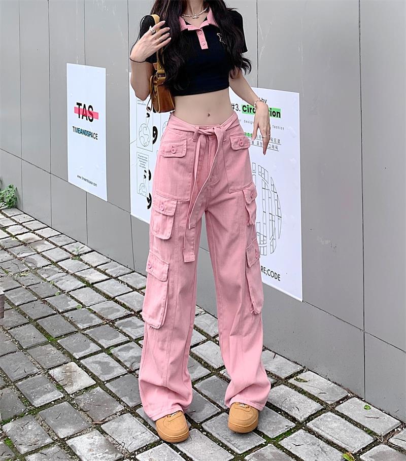 Women's Street Streetwear Solid Color Full Length Patchwork Casual Pants Cargo Pants display picture 2