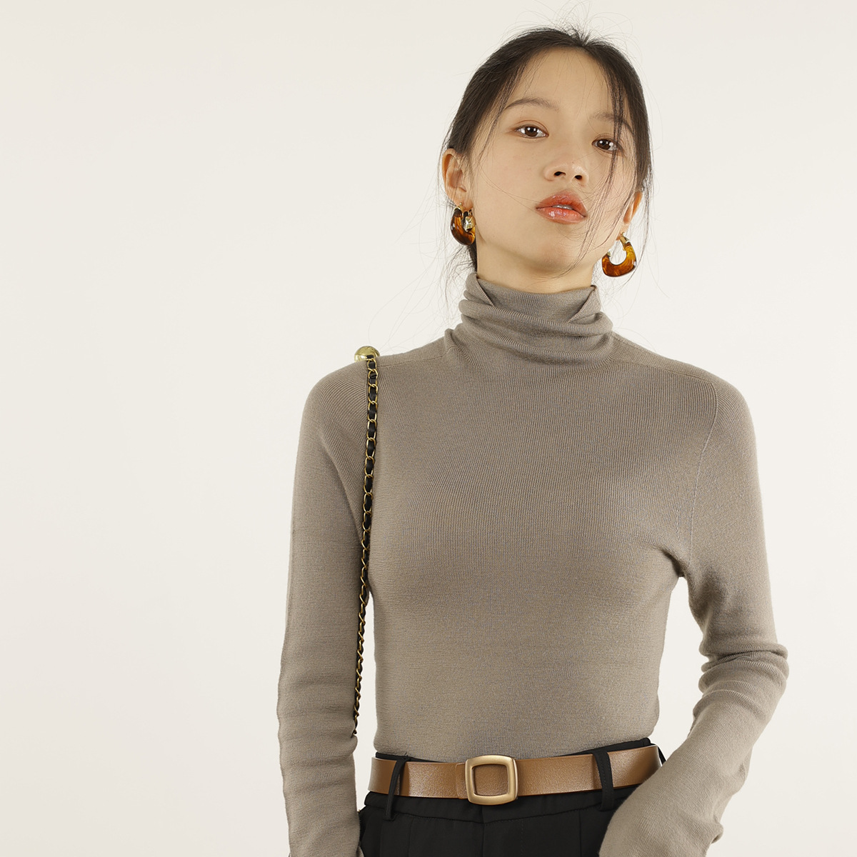 18-Needle Seamless One-Piece Bottoming Shirt Yangtze Thin Women's Machine Washable Versatile Top Women's Worsted Wool