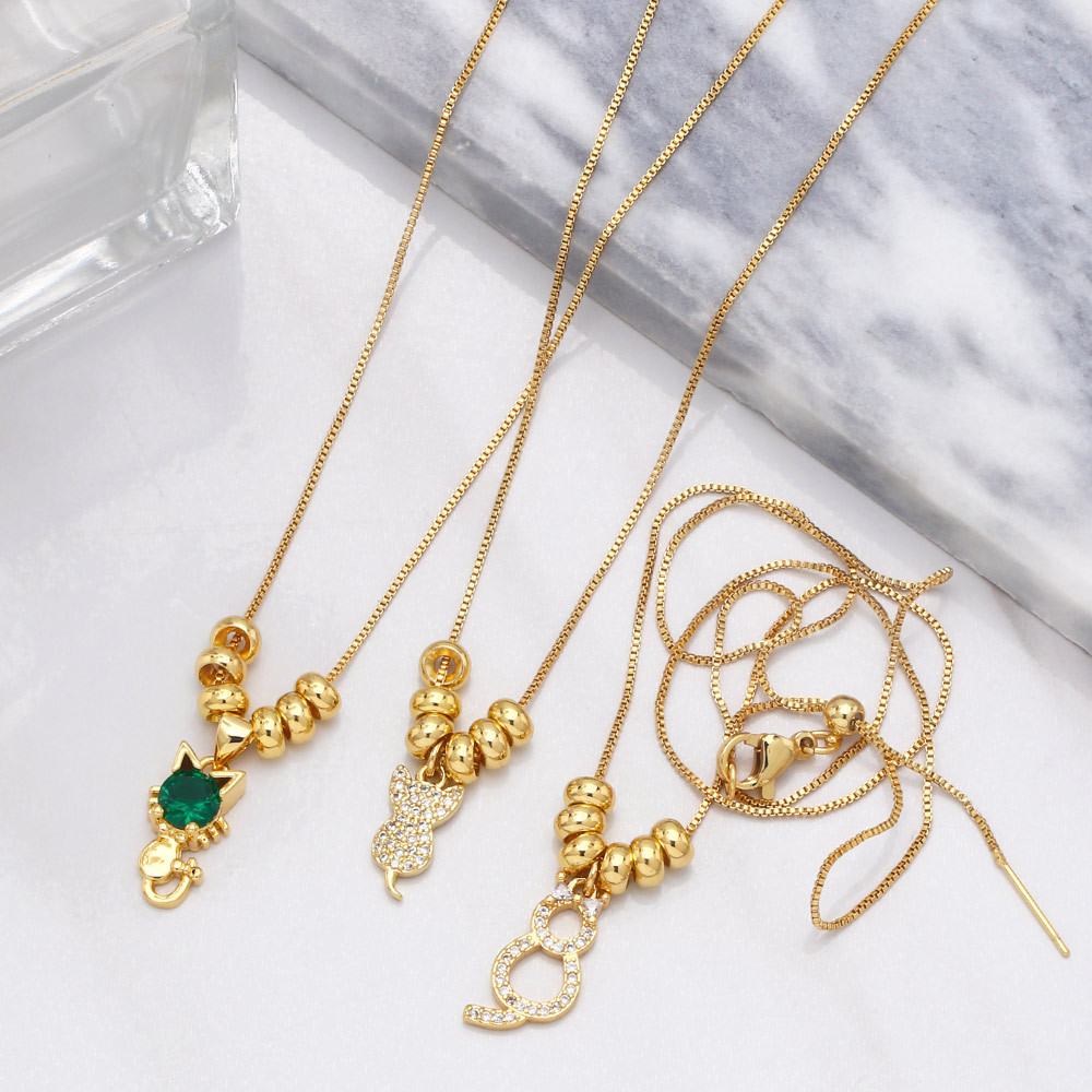 Fashion Kitten Shaped Women Summer New Cute Cat Clavicle Chain Pendant