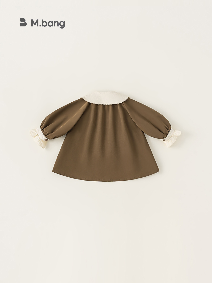 Yoobao ropa infantil de niñas de otoño chaqueta 2025 nuevo color de collar de muñeca de otoño chaqueta de manga larga suelta primavera y otoño