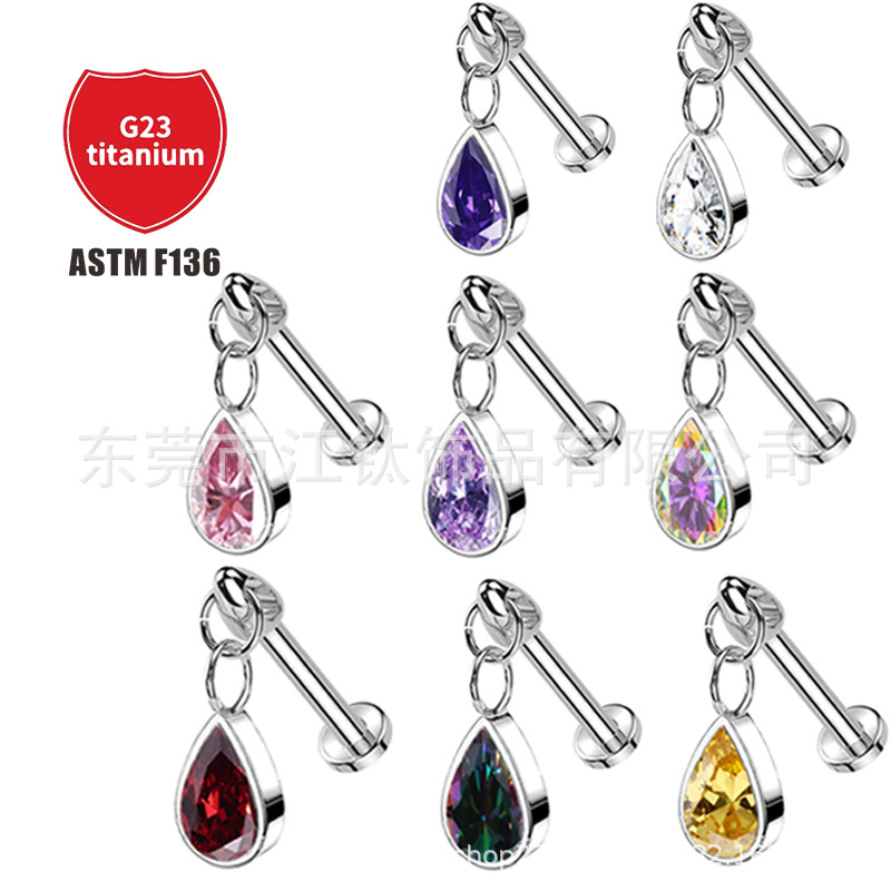 Pointed titanium steel lip stud product view