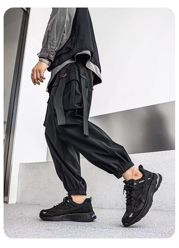 Giày thể thao nam sneaker thân lưới thoáng khí, đế cao su gót thấp, dây buộc, phong cách casual — F901 màu đen, F901 xám nhạt, F901 xám đậm chi tiết 19