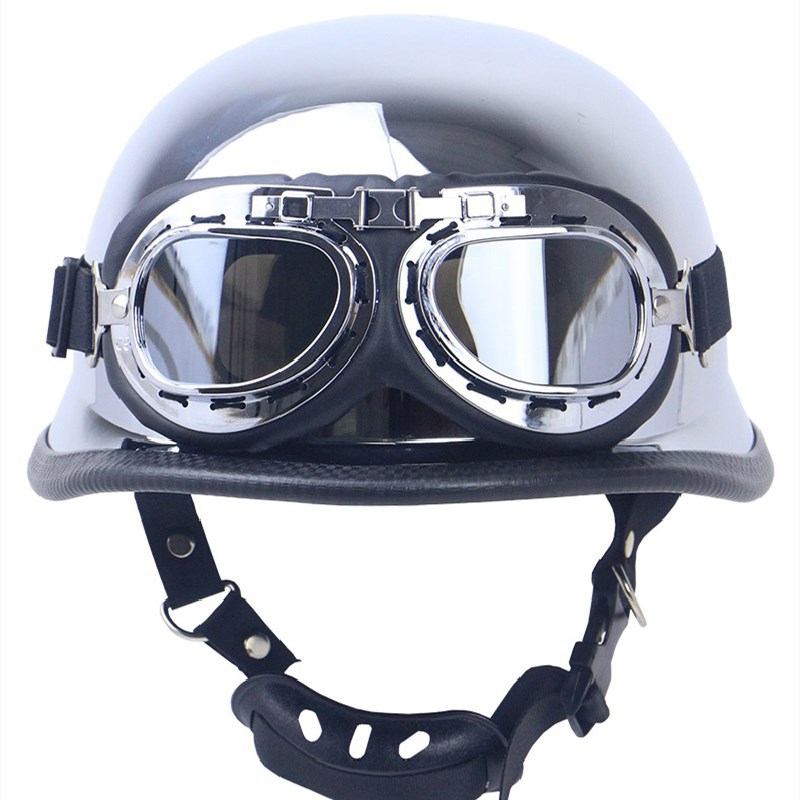 Electroplated silver helmet Goggles Retro helmet M35 helmet mirror_voghion.com