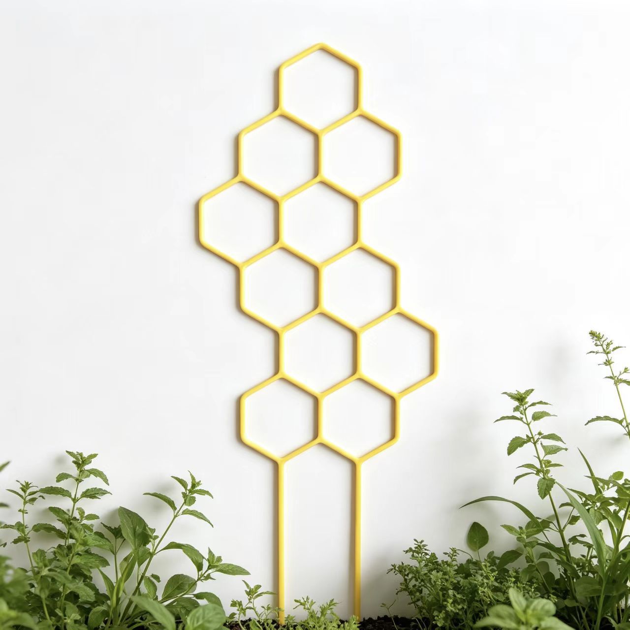 Horticultura transfronteriza soporte de plantas creativo geometría rejilla de panal escalada marco de maceta de hierro forjado soporte interior y exterior