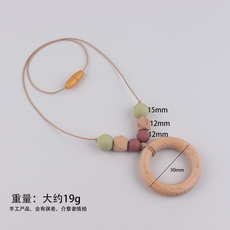 Anillo de haya collar de lactancia de silicona bebé molar collar de madre collar de mordedor