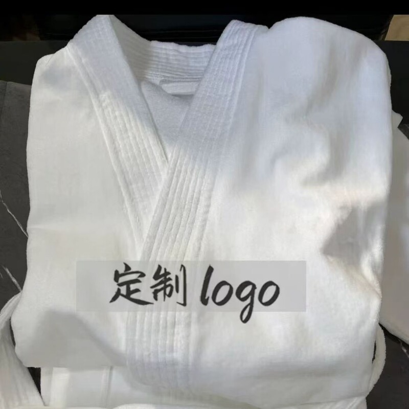 Five-Star Hotel Special Pure Cotton Cut Velvet Thickeneded Towel Material Bathrobe for Adult Men and Women Beauty Salon Customized