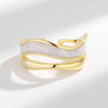 Tide, small design ring, silver 925 sample, simple and elegant design, trend of season, light luxury style, on index finger