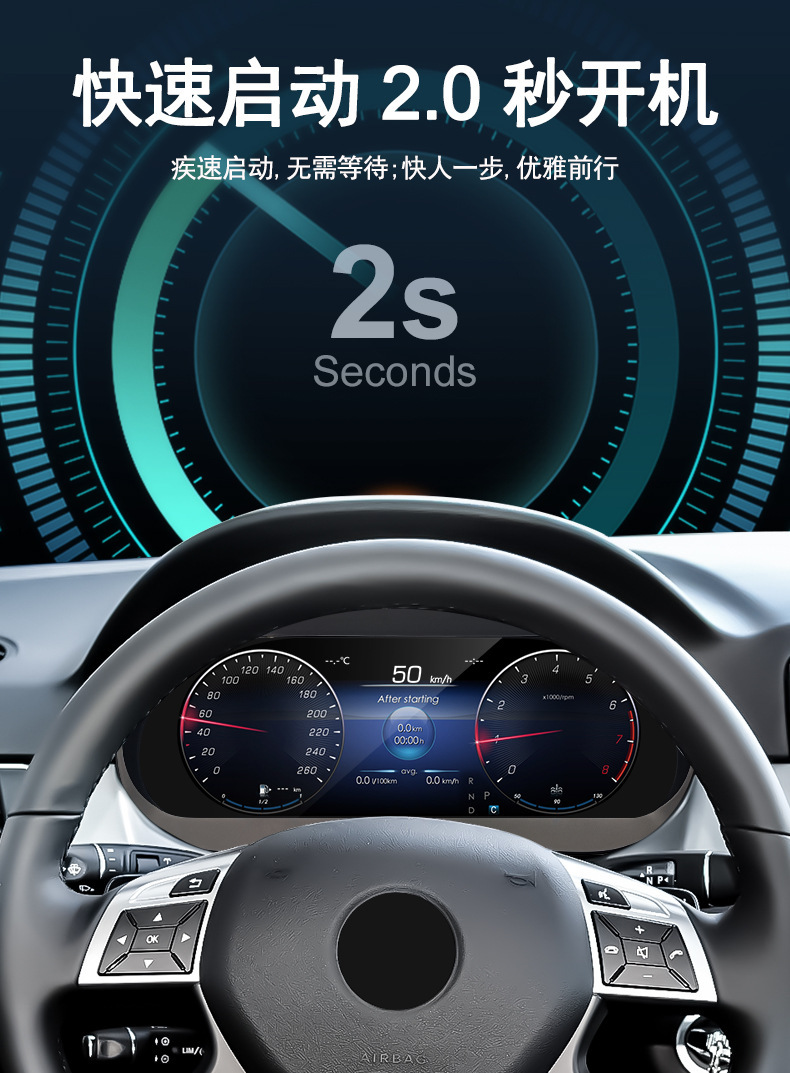 Suitable for Mercedes-Benz a Cla/Gla New Models, the Lcd Instrument Panel Supports Carplay, Android Auto, and Hicar