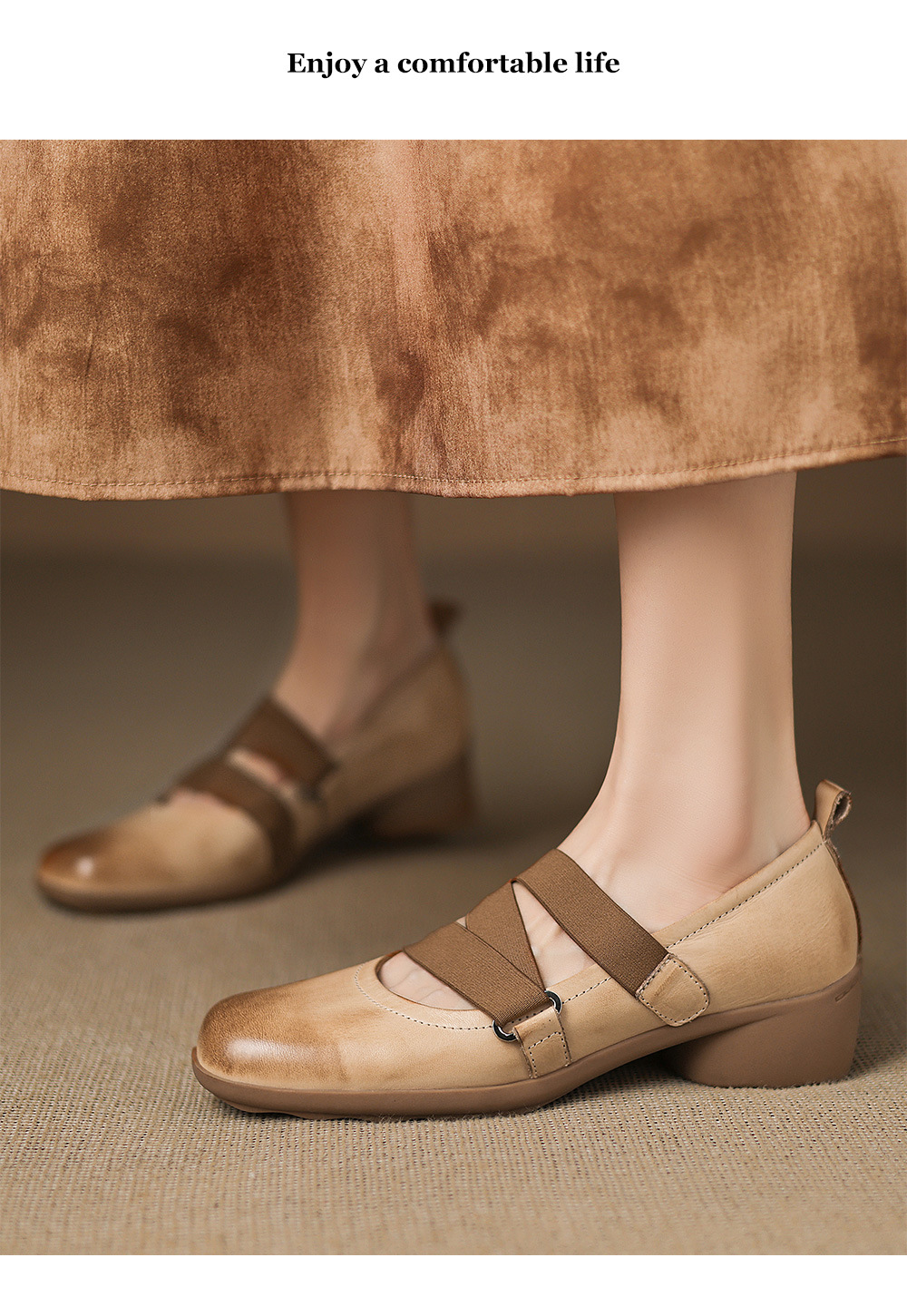 Giày Mary Jane nữ quai ngang gót xuồng 4 cm, phong cách ballet retro — đen chi tiết 10
