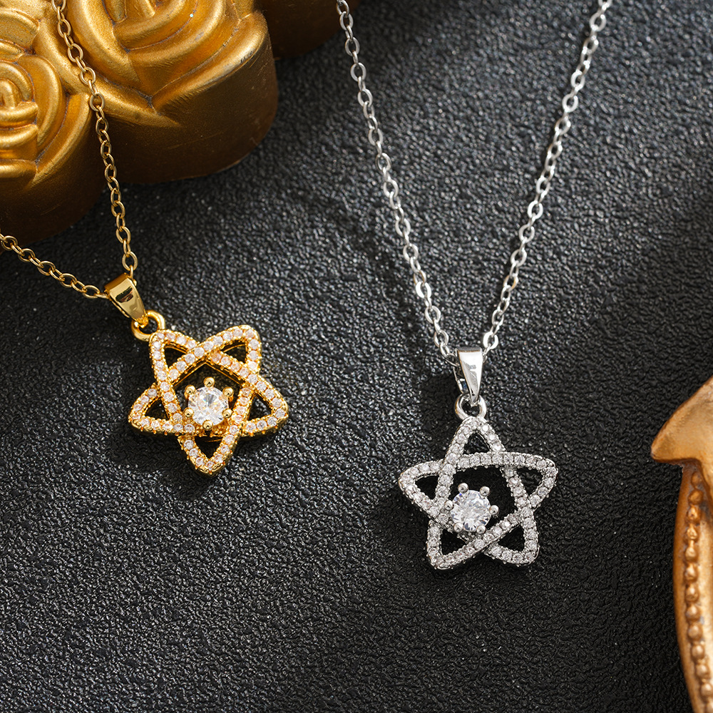 Colar de estrela do mar em aço inoxidável para mulher_voghion.com