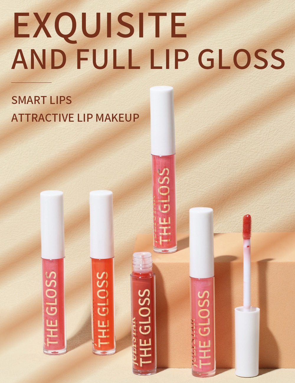Cross-border makeup long-lasting moisturizing transparent nourishing lip gloss, European and American water light mirror brightening lip gloss and lip oil wholesale for export Specification drawing