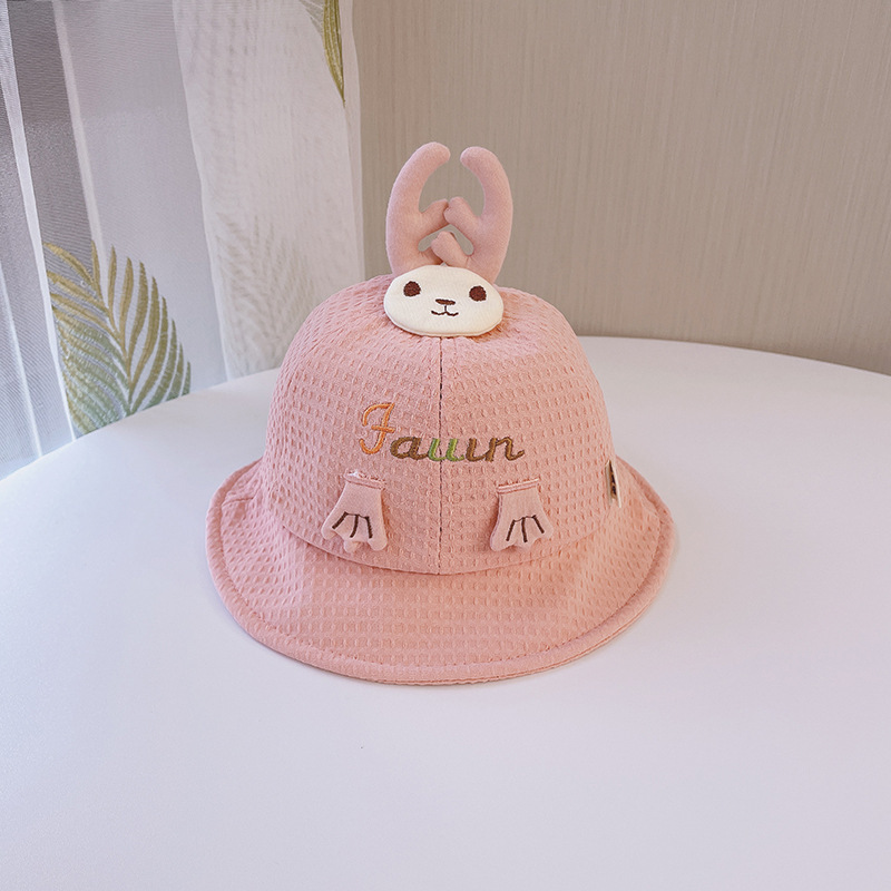 Cute Cartoon Solid Color Little Deer Fisherman Hat Wholesale display picture 5