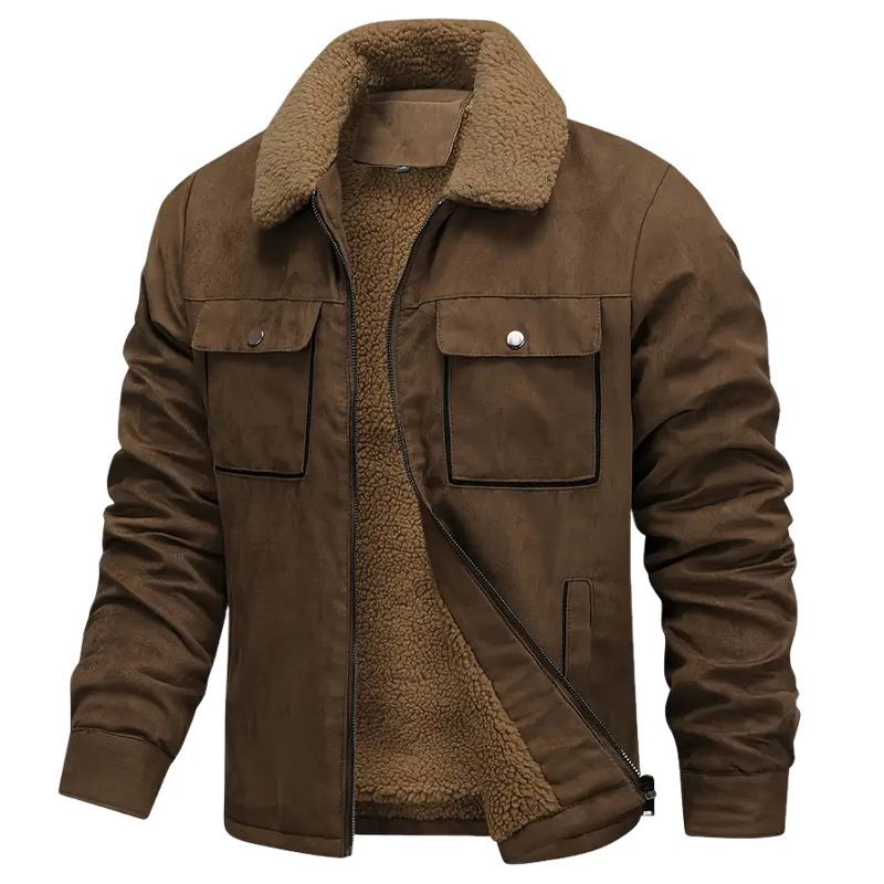 コートメンズカジュアルメンズジャケット春秋紳士服ゆったり大きいサイズプラスベルベットトップススエード暖かい服|undefined