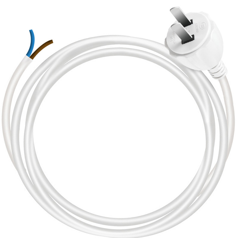 英特曼两芯3米10A裸尾电线插头带线电动工具工业接线2项脚电源延