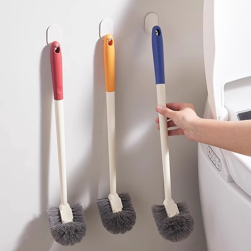2025 New Toilet Brush Without Dead Ends, Bathroom Household Toilet Cleaning Brush, Long Handle Wall-Mounted Cleaning Brush Artifact