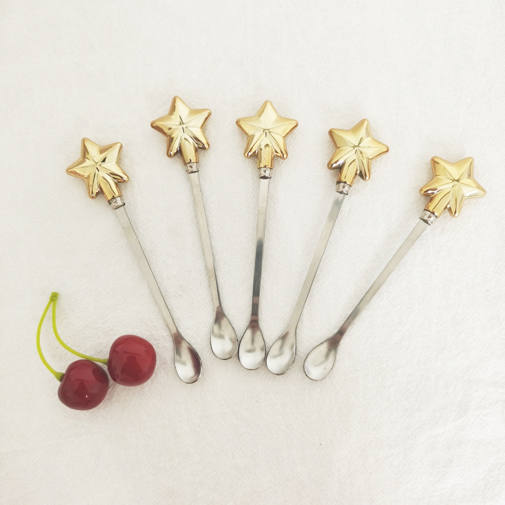 Cuchara de estrella de cinco puntas cuchara de acero inoxidable estilo coreano personalizado regalo de Navidad cuchara sopa