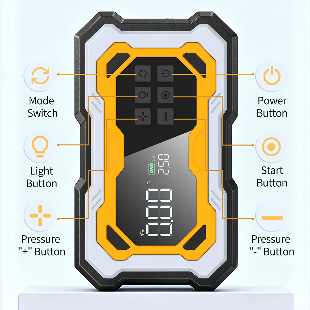 【NC9】Cross-border car emergency starting power supply and air pump, multifunctional portable battery jump starter