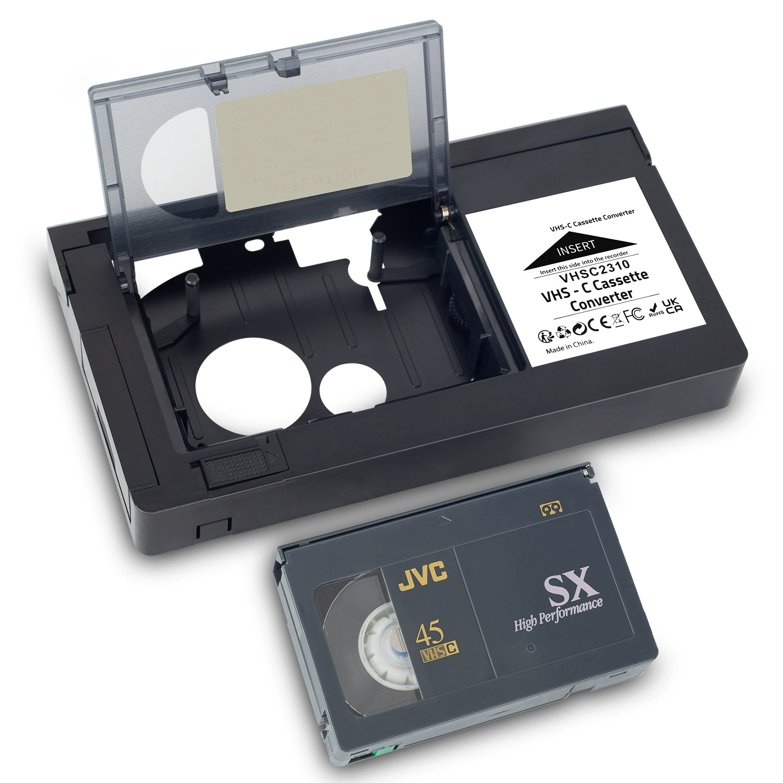 Старое видеокассета VHS в VHSC для преобразования одной половины теневой ленты (minidv/hi8 несовместим)
