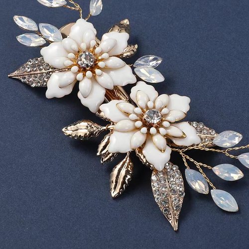  New Flower Pointed Mouth Clip Handmade Retro Hair Clip Women's Fashion Bridal Headwear Photo Hairstyle Accessories