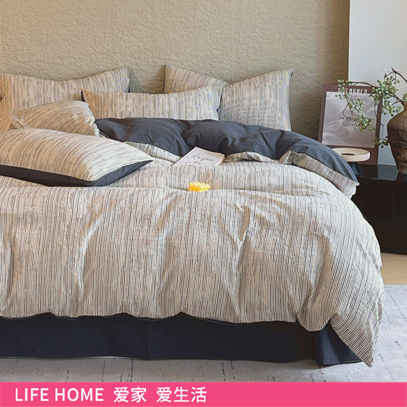 Casual Pure Cotton Jacquard Brushed Bed Four-Piece Set Pure Cotton Thickeneded Quilt Pillowcase Bedding 2025 New Autumn and Winter