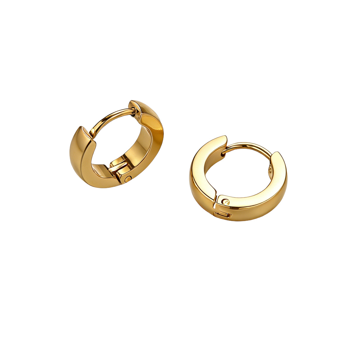 TENA Europa y los Estados Unidos de moda pendientes de acero inoxidable de alta calidad anillo de sensores geométricos joyas de hebilla de orejas joyas de acero de titanio transfronterizas image 6
