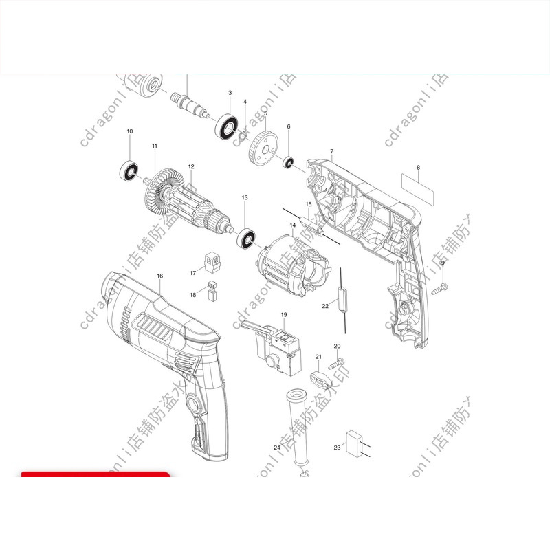 日本makita牧田M0600手电钻配件转子定子开关齿轮碳刷主轴机壳架