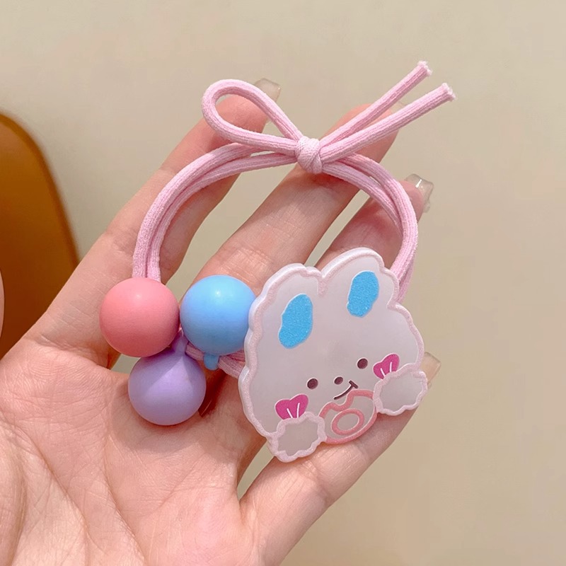 Anillo de cabello de niños correa de goma de cola de caballo cuerda de cabello de alta elasticidad colorida no daña cabello lindo tocado de niña dibujos animados