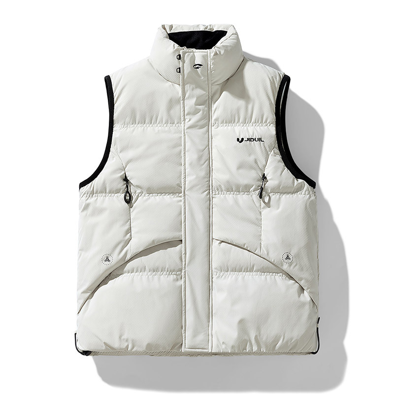 [Recomendación de Cui Wanzhi-Nuevo estándar nacional] chaleco de pluma de moda para parejas de invierno caliente collar de hombro con bolsillos múltiples