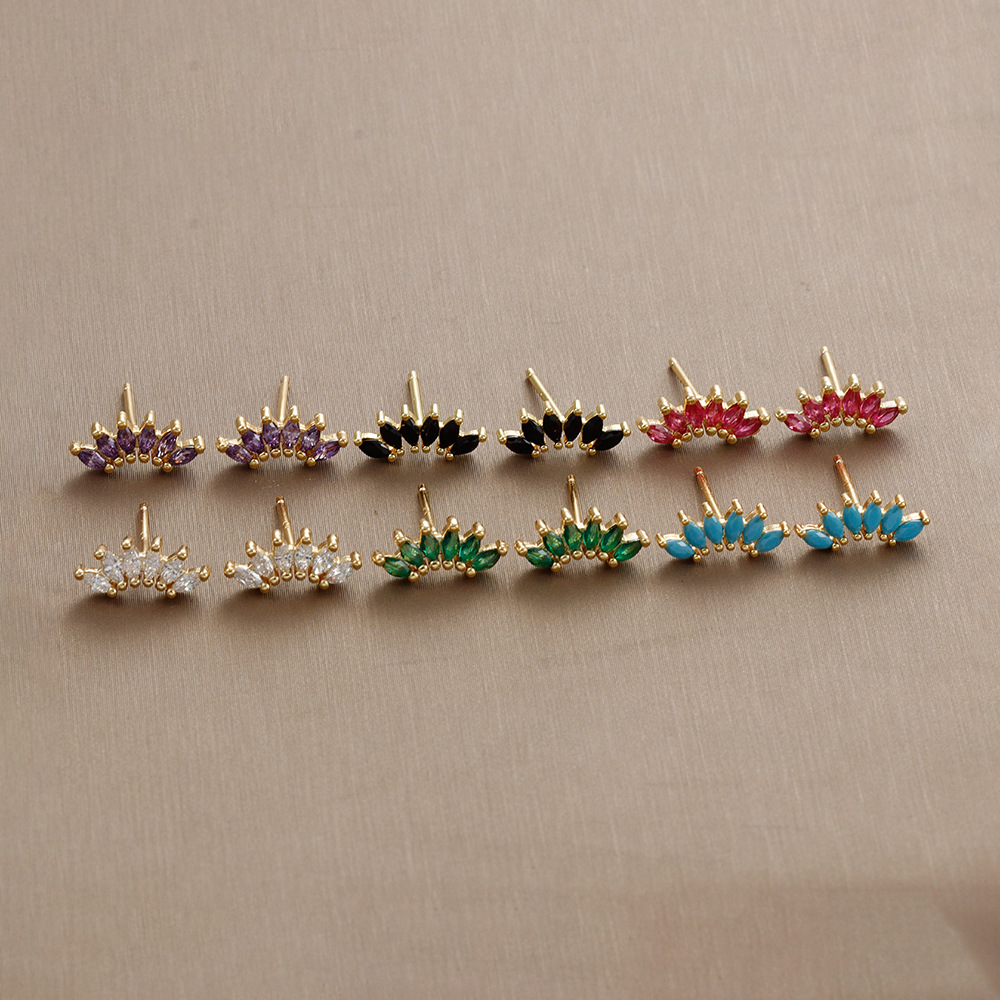 6g Weight 18K Gold Plated Plating Material Zircon Inlay Material Ear Studs Classification 1 Pair Quantity Daily, Street Occasion Copper Material Geometric Pattern Women's Gender Plating, Inlay Design IG Style, Shiny Style 1 Pair Ig Style Shiny Geometric Plating Inlay Copper Zircon 18k Gold Plated Ear Studs 2
