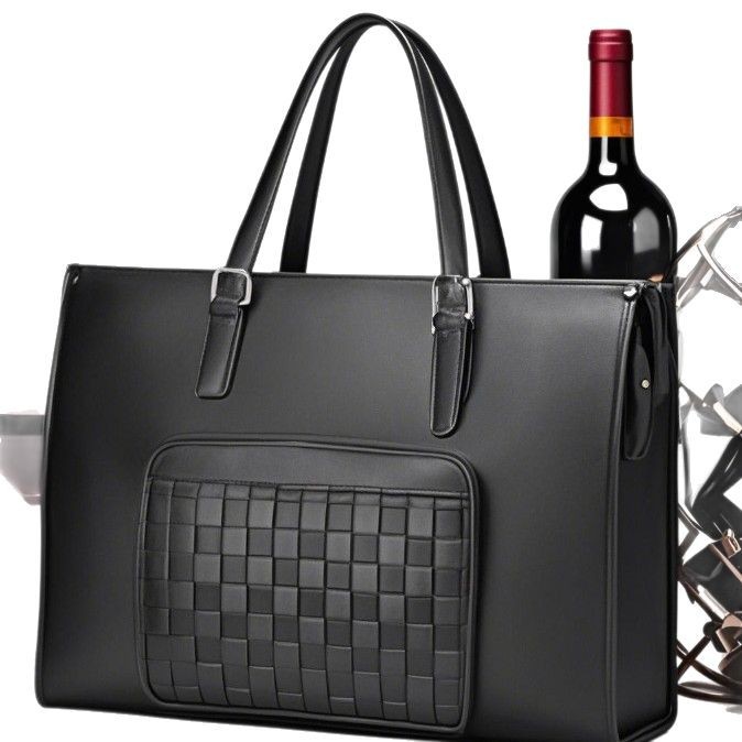 Spot nuevo bolso portátil con aislamiento térmico para almuerzo, documento de cuero PU de 15,6 pulgadas