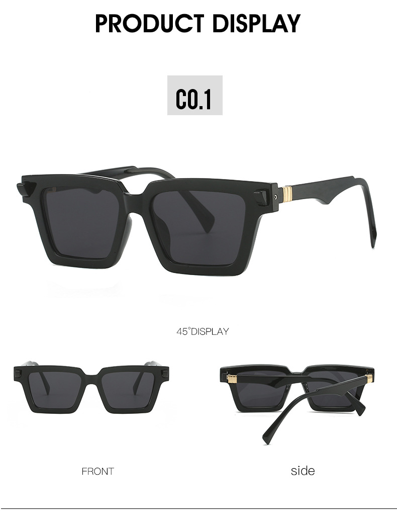 Casual Color Block Pc Square Full Frame Women's Sunglasses display picture 8