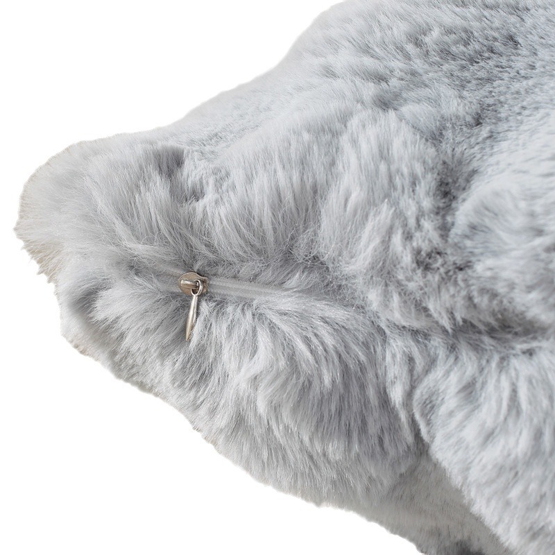 Fallo de conejo almohada de peluche balcón ventana flotante almohada de aire crema almohada de sofá sala de estar cojín de alta calidad invierno