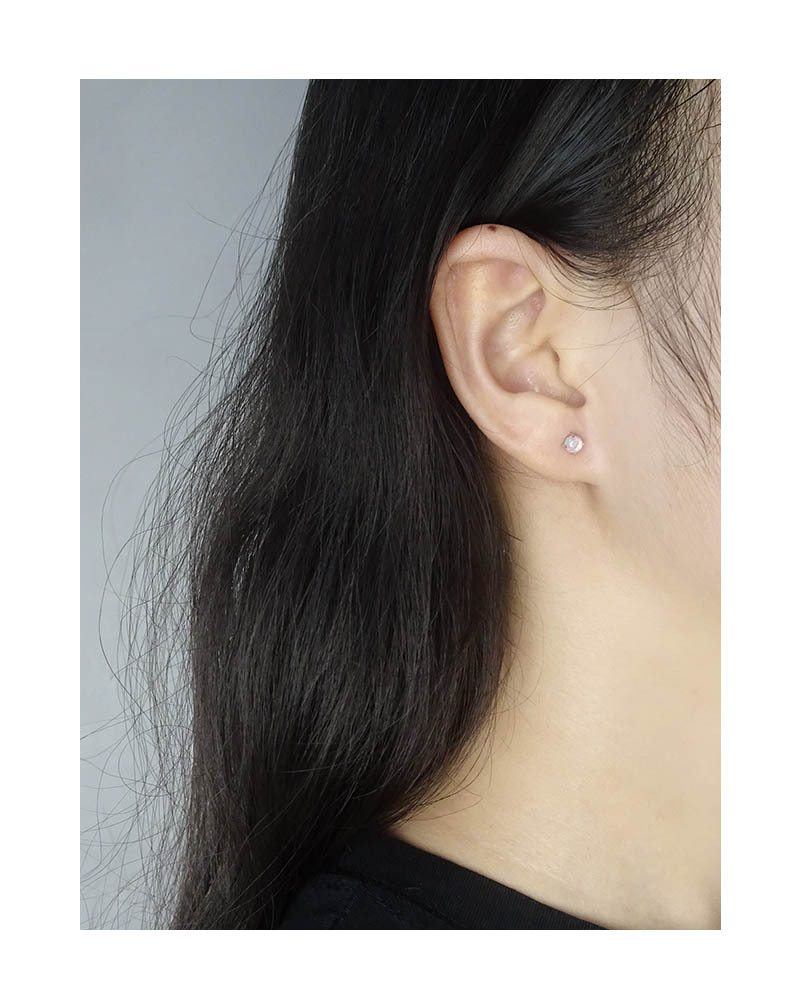 Fashion Geometric Sterling Silver Plating Zircon Ear Studs 1 Pair