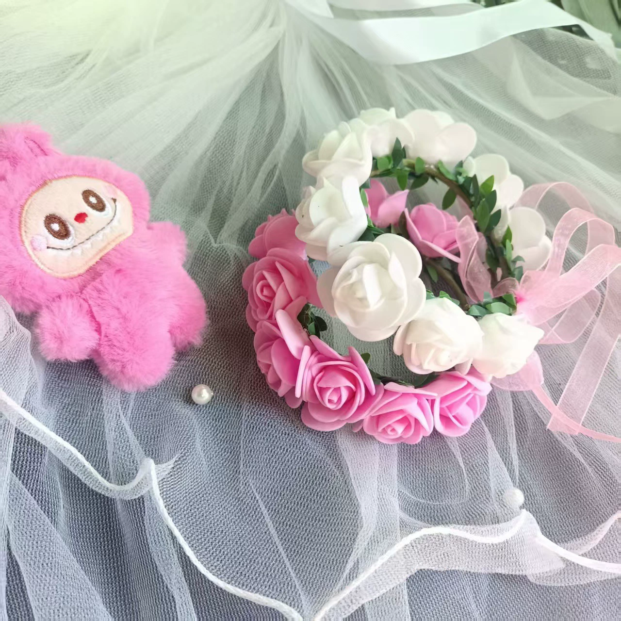 Корейская гирлянда на запястье для невесты и подружки невесты, свадебная вечеринка, аксессуары для девочек с цветами, браслет с имитацией розы, фотосессия