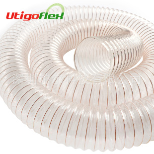 Factory Direct Polyurethane pu Duct pu Copper Plated Steel Wire Pipe Woodworking Suction Hose Transparent Wear-resistant