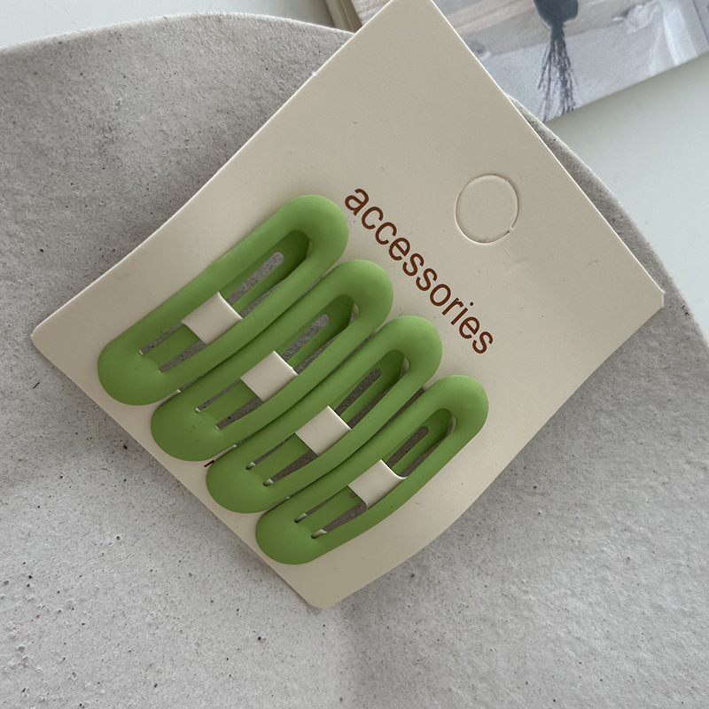 Cremefarbene Ovale Haarspangen Set 4 Tlg Matte Pony Haarclips_voghion.com