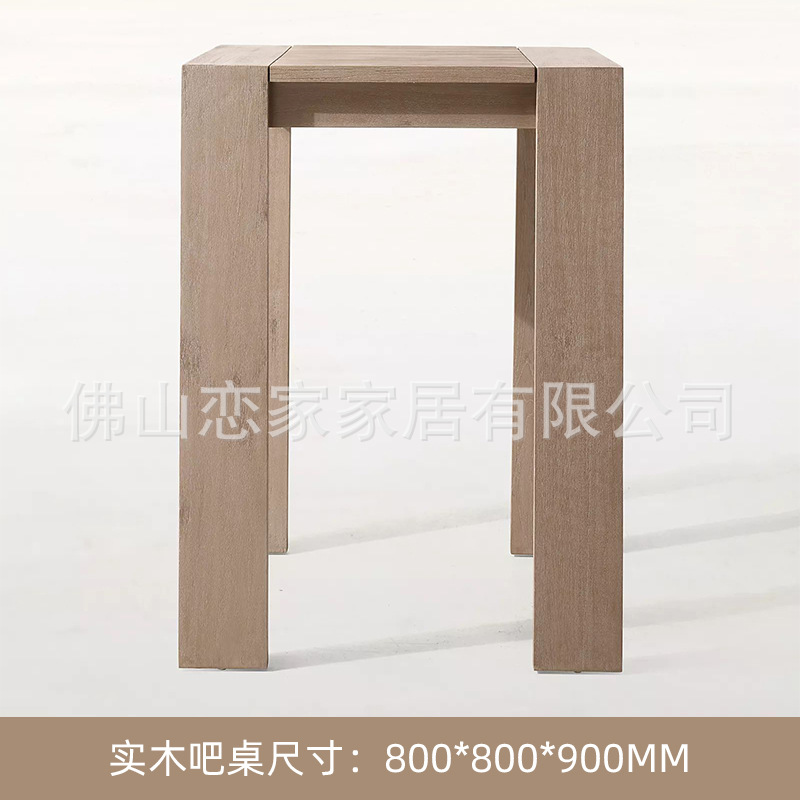 Muebles de mesa y silla de comedor de teca de estilo nórdico Patio Villa Ocio balcón restaurante protector solar a prueba de lluvia combinación de mesa y silla de madera maciza