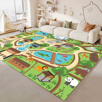 Avtomobil döşəmə paspasları — game toy rug, parking lot - zoo-tech-fabric-100x160cm6mm