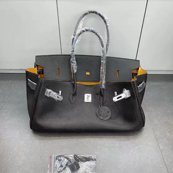 Trendy Platinum Bag Short Edition Extra Large Handheld Shoulder Bag Togo Full-Grain Calfskin Large Capacity