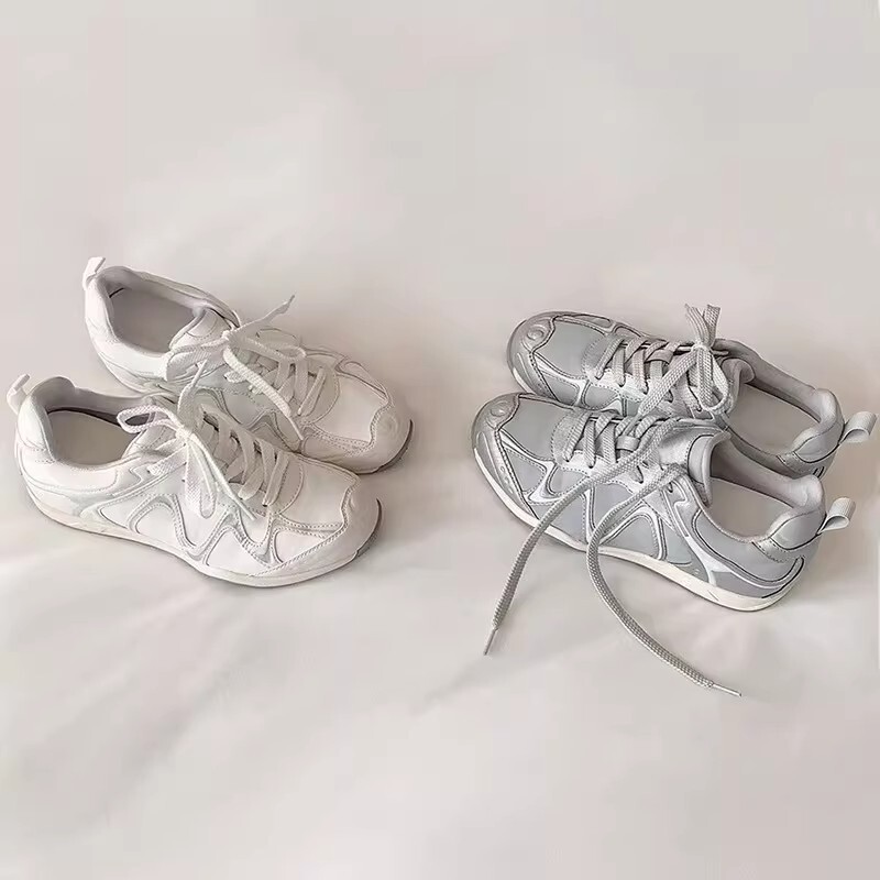 Women's Sneakers 2026 Spring Collection Ins Trendy Versatile Silver Dad Shoes That Make Feet Look Smaller, Soft-Soled Casual Trainers Women's Sneakers 2026 Spring Collection Ins Trendy Versatile Silver Dad Shoes That Make Feet Look Smaller, Soft-Soled Casual Trainers
