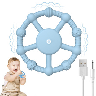 Cross-Border Food-Grade Baby Vibrating Teether 6-12 Months Baby Chewing Safe Silicone Vibrating Teething Stick