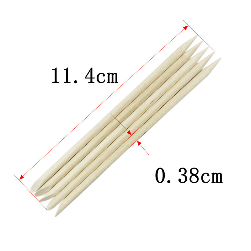 Uña de manicura usa kit de herramientas de uñas suave sin púas varilla de naranja puntual varilla de perforación de madera empujando varilla de madera pequeña varilla de eliminación de uñas para eliminar piel muerta