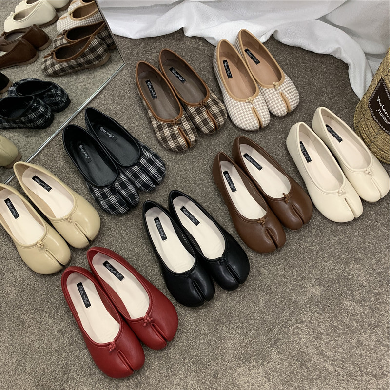 【Tax Not Included】Doudou Shoes Women's Shoes 2025 New Summer Split-Toe Pig's Trotters Shoes Toeless Lazy Horseshoe Shoes Flat