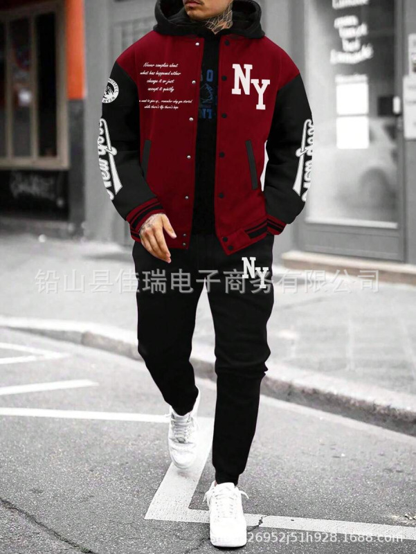TEMU速卖通亚马逊MLB棒球服夹克3D印花外套开衫长裤套装源头批发|undefined